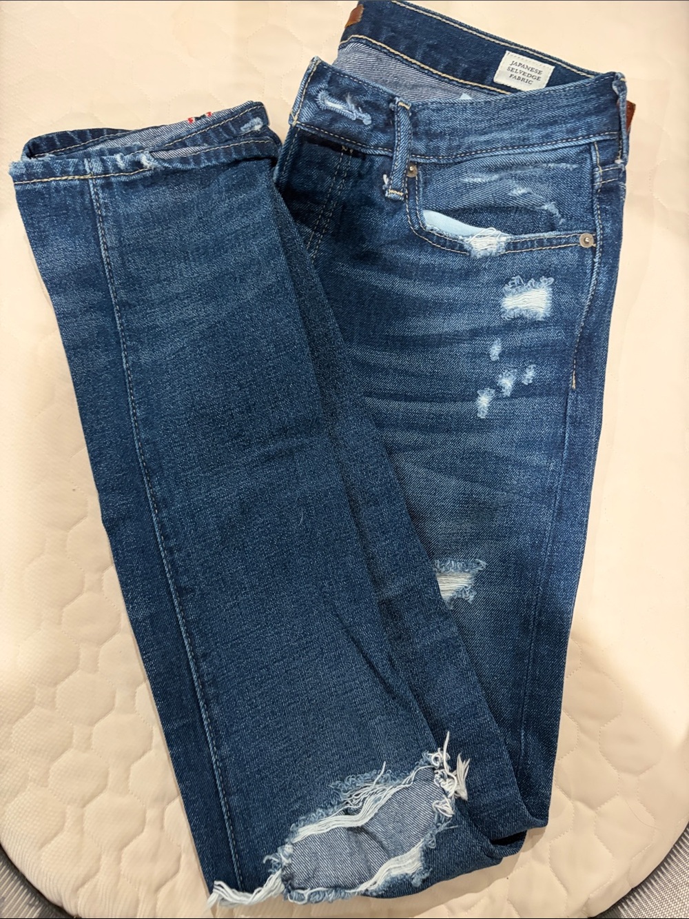 Abercrombie & Fitch Men’s Distressed Dark Blue Jeans